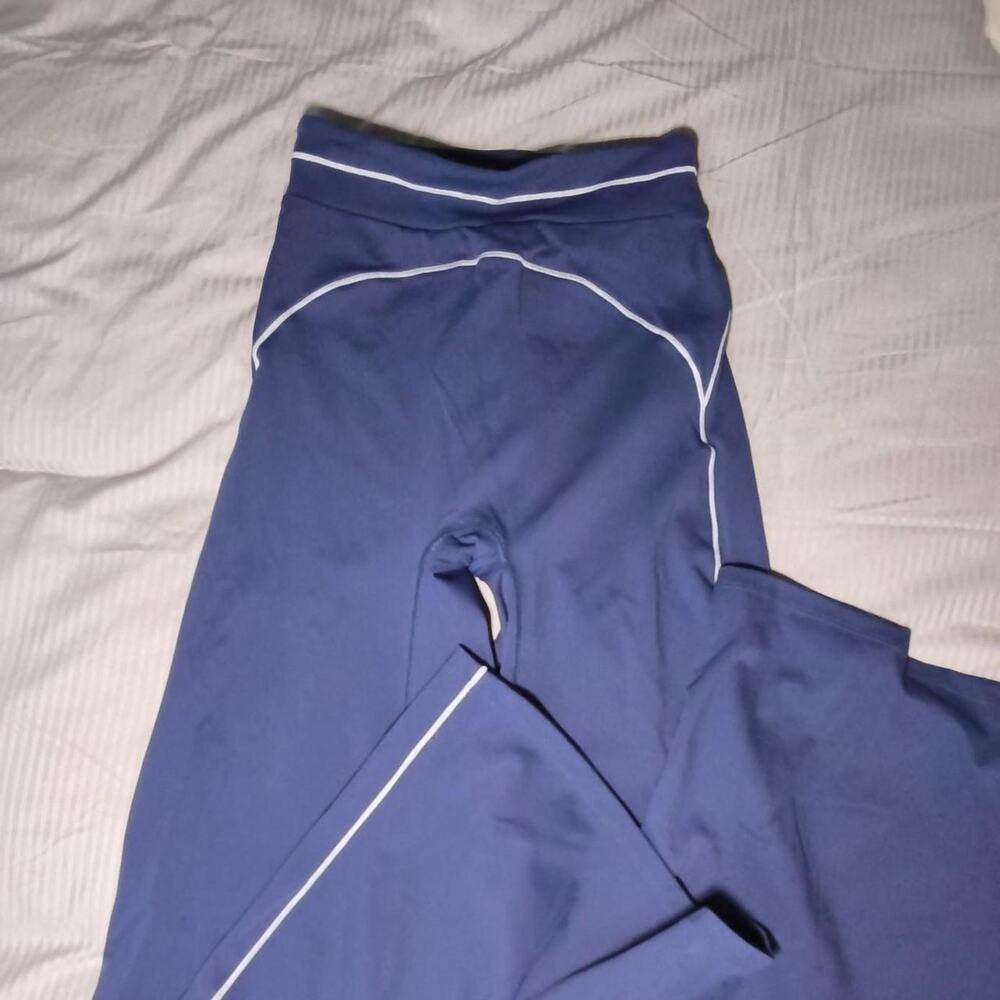 Blue high waisted flared leggings leggings
